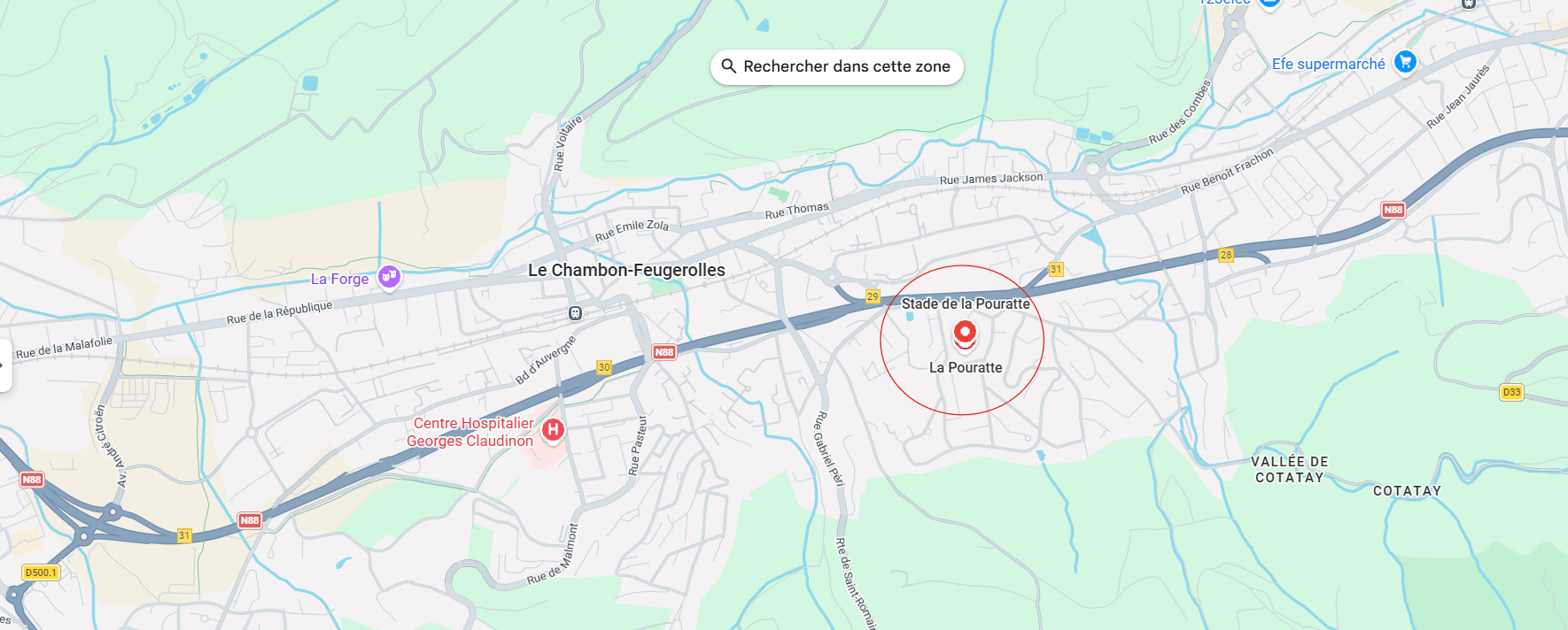 Plan d’accès – lieu de départ du Kiné Trail du Pilat